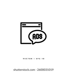Advertising Line Icon. Editable Stroke