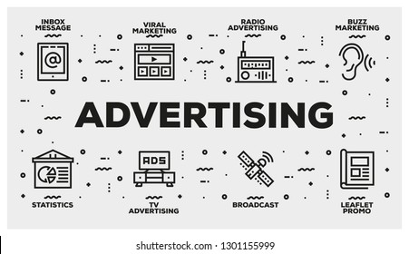 ADVERTISING LINE ICON SET