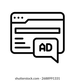 Advertising line icon , vector, pixel perfect, illustrator file 