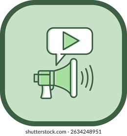 Design de ícone de vetor de linha de anúncio