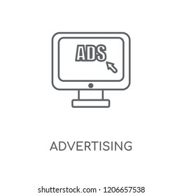 Advertising linear icon. Advertising concept stroke symbol design. Thin graphic elements vector illustration, outline pattern on a white background, eps 10.