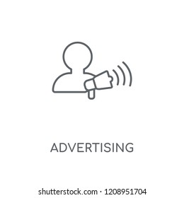 Advertising linear icon. Advertising concept stroke symbol design. Thin graphic elements vector illustration, outline pattern on a white background, eps 10.