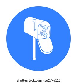 Advertising mail icon in black style isolated on white background. Advertising symbol stock vector illustration.