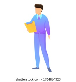 Advertising manager icon. Cartoon of advertising manager vector icon for web design isolated on white background