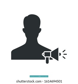 advertising manager icon vector illustration logo template for many purpose. Isolated on white background.