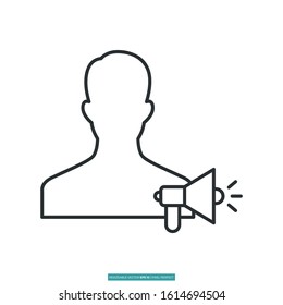advertising manager icon vector illustration logo template for many purpose. Isolated on white background.