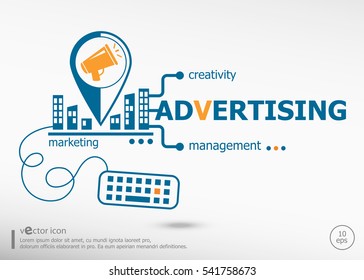 Advertising and marketing concept for application development, creative process.