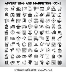 Advertising And Marketing Icons, Vector Set