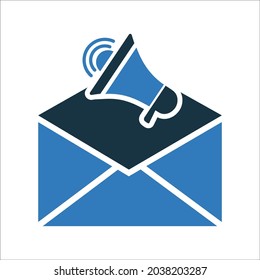 Advertising, marketing, megaphone, email marketing icon. Simple editable vector graphics.