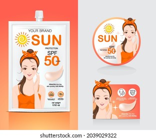 Advertising material for sun skin care packaging