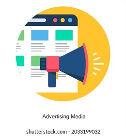 Advertising media or Broadcast Icon Concept
