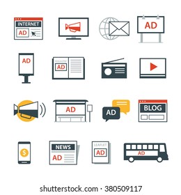 Advertising Media Icon Flat Design