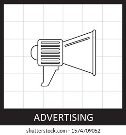 Advertising / Megaphone Icon. Megaphone Flat Icon Logo Vector