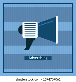 Advertising / Megaphone Icon. Megaphone Flat Icon Logo Vector