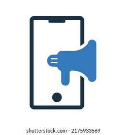 Publicidad, icono móvil. Ilustración vectorial simple editable.