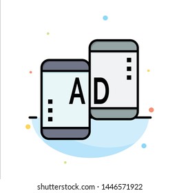 Advertising, Mobile, Mobile Advertising, Marketing Abstract Flat Color Icon Template
