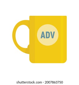 Advertising mug icon. Flat illustration of advertising mug vector icon isolated on white background