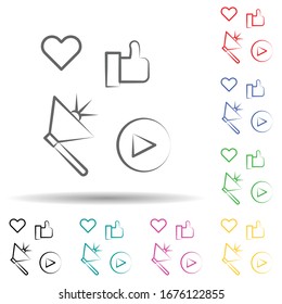 Advertising multi color set icon. Simple thin line, outline vector of business and management icons for ui and ux, website or mobile application