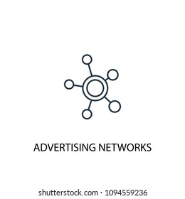Advertising Networks line icon. Simple element illustration. Advertising Networks symbol design from Social Media Marketing collection. Can be used in web and mobile.