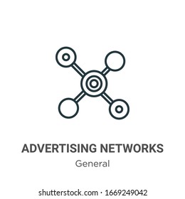 Advertising networks outline vector icon. Thin line black advertising networks icon, flat vector simple element illustration from editable general concept isolated stroke on white background