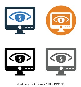 Advertising, online earning eye icon. Vector graphics