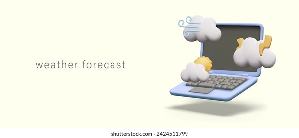 Advertising online weather forecast. Site with meteorological data