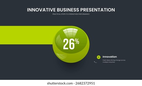 Advertising Performance One Element Graph Slide Layout. Clean Briefing 1 Step Diagram Slideshow Template. Simple Solution Presentation Design Vector Illustration.