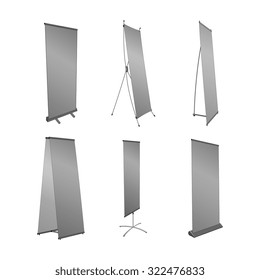 advertising pillar of different designs. Vector illustration.