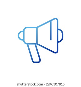 Advertising pixel perfect gradient linear vector icon. Promoting product sales. Marketing strategy. Brand awareness. Thin line color symbol. Modern style pictogram. Vector isolated outline drawing
