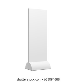 Advertising POS POI Retail Trade Stand stand banner on the white background. Mock Up Template. Vector illustration.