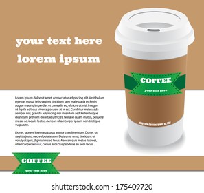 advertising poster of coffee cup and text vector images