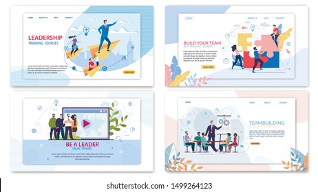 Advertising Poster Corporate Training Teambuilding. Set Leadership Training Courses. Be a Leader Online Training. Build Your Team Best Training Courses. Using Detailed Step by Step Plan.