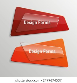 Advertising poster design forms. Vector illustration. Sketch for creativity.