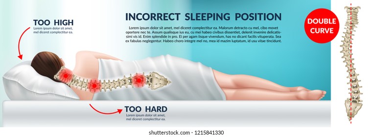 Advertising Poster Incorrect Posture Sleep On Stock Vector (Royalty ...