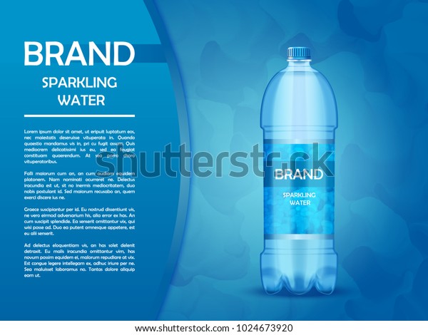 Advertising Poster Mineral Water Plastic Bottle Stock Vector (royalty 