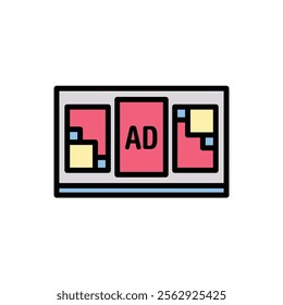 Advertising Posters Icon Vector Illustration