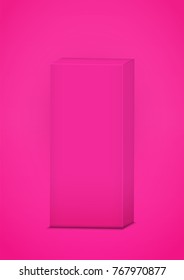 Advertising Presentation Design of pink box on pink background. Modern style of woman product visualization. Editable Vector illustration.