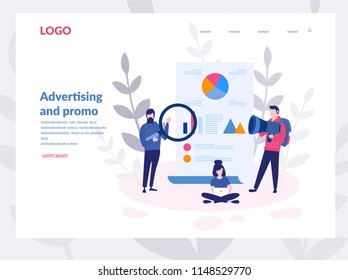 Advertising and promo Concept for web page, banner, presentation, social media, documents, cards, posters. Vector illustration