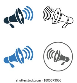 Publicidad, icono promocional. Vector simple sobre fondo blanco aislado