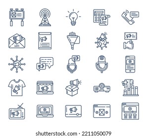 Advertising and promotion icon set