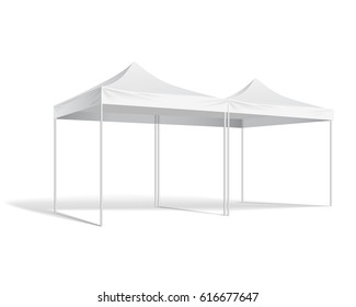 Advertising promotional outdoor mobile tent . Mock up blank template. Illustration isolated on white background vector