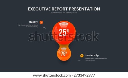 Advertising Proposal 2 Step Chart Frame Design. Elegant Solution Two Option Diagram Slide Template. Corporate Planning Slideshow Layout Vector Illustration.