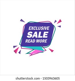 Advertising Purple Sale banner template design. Flat origami speech bubble special offer discount vector illustration.