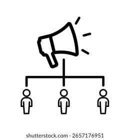 Advertising reach, audience targeting - vector icon
