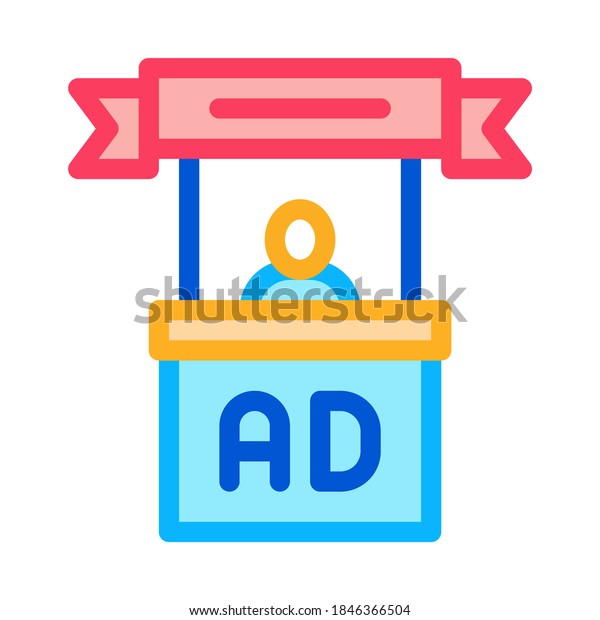 advertising reception center\
icon vector. advertising reception center sign. color symbol\
illustration