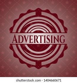 Advertising red emblem. Retro. Vector Illustration. Detailed.