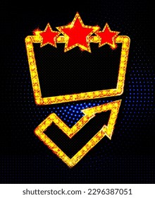 Advertising with retro lightbox on background for banner design. Vector design banner. Vector stage. Illustration