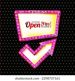Publicidad con caja de luz retro en el fondo para el diseño de banners. Banner de diseño de vectores. Escenario vectorial. Ilustración