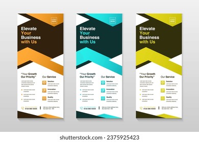 Advertising roll-up banner, modern design for marketing presentations, conferences, seminars, banner template to promote marketing products and services