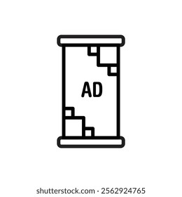 Advertising Rollup Outline Icon Vector Illustration